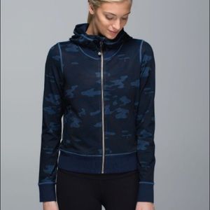 Lululemon Namaskar Blue Camo Hoodie Jacket Zip up